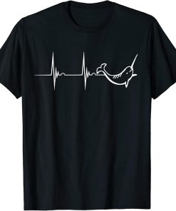 Narwhal Whale Heartbeat EKG Pulse Ocean Fish Mammal Orca T-Shirt