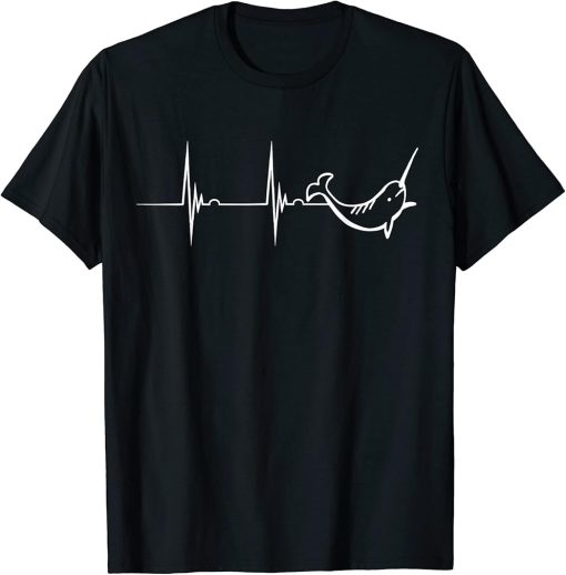 Narwhal Whale Heartbeat EKG Pulse Ocean Fish Mammal Orca T-Shirt