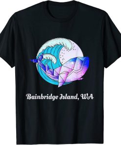 Bainbridge Island Japanese Paint Geometric Orca Killer Whale T-Shirt