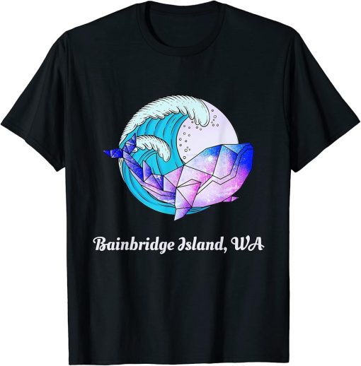 Bainbridge Island Japanese Paint Geometric Orca Killer Whale T-Shirt