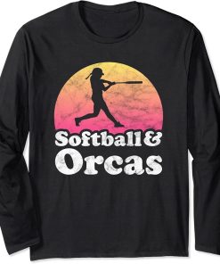 Softball and Orcas Women or Girls Orca Long Sleeve T-Shirt