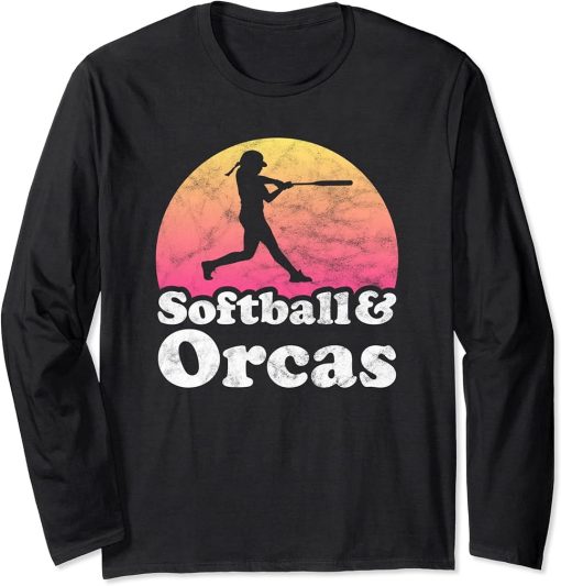 Softball and Orcas Women or Girls Orca Long Sleeve T-Shirt